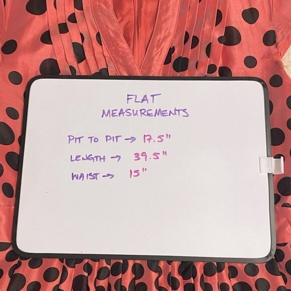 Vintage Kay Unger Pink Coral Polka Dots Midi Dress 8 - Picture 4 of 14